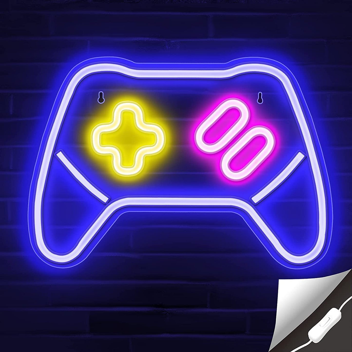 Neon Game Controller Sign – LED Wall Decor for Gamers, Ideal Gift for Teen Boys, Perfect for Gaming Rooms and Bedrooms