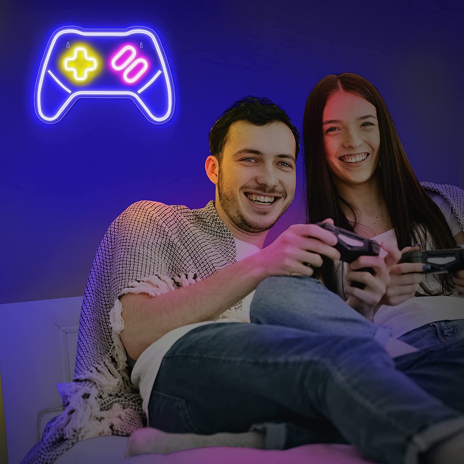 Neon Game Controller Sign – LED Wall Decor for Gamers, Ideal Gift for Teen Boys, Perfect for Gaming Rooms and Bedrooms